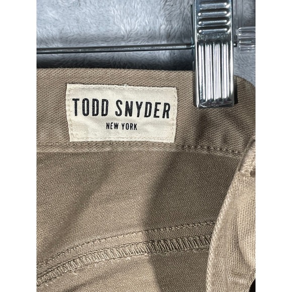 Todd Snyder Mens 32x30 Stretch 5 Pocket Chino Pants Tan Slim Fit - Picture 4 of 12